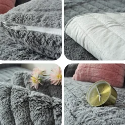 Soffor>Modern enkel plysch soffa kudde, universell all-inclusive varm tjock soffaöverdrag, tatami fönsterkudde (Grå, 70*120)