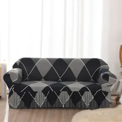 Soffor>Modern Jacquard Hög Stretch Sofföverdrag - kompatibelt Vardagsrum - kompatibelt Hundar och Husdjur (3-sits, 190-230cm)