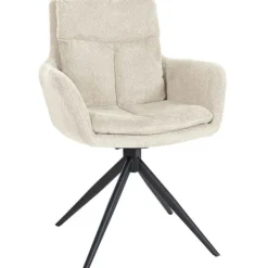 BellaFurn Stolar>Modern matsalstol - fåtöljstil - sittande bekvämt med 180 ° vridfunktion | Färg: grädde