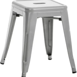 BellaFurn Pallar>Modern stapelbar pall - Barstol - Space -Saving Design | Färg: Silver