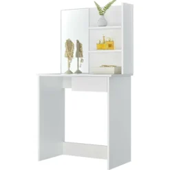 Northix Sminkbord>Modernt sminkbord stora spegelhyllor ModernHome