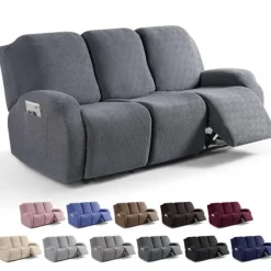 Soffor>Mörkgrå, fällbar sofföverdrag, 3-sits fällbar sofföverdrag med