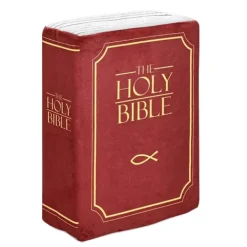 EURL Sittpuffar>Mysig Tro-Bibel Kudde Öppningsbar Bok Plysch Kudde för Heliga Bibeln Barn Kramkudde Present, Röd