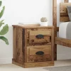 vidaXL Sängar>Nattduksbord med låda 2 pcs Gammalt trä 39 x 39 x 47,5 cm