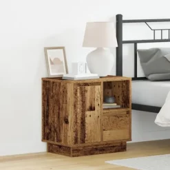 vidaXL Sängar>Nattduksbord med låda 2 pcs Gammalt trä 50 x 34,5 x 50 cm