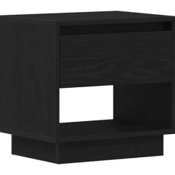 vidaXL Sängar>Nattduksbord med låda Svart Ek 45 x 34 x 44 cm Konstruerat trä