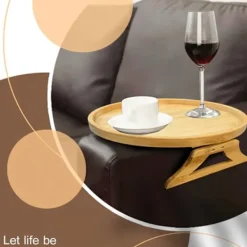 Småbord>Naturlig bambu soffa Armstöd Clip-on bricka 25*25cm