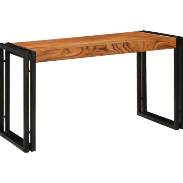 vidaXL Småbord>Nestingbord 3 pcs Brun och svart Massivt akaciaträ och metall