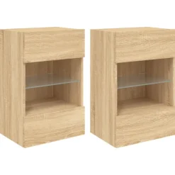 vidaXL Tv-Bänkar>Nástenné skrinky s LED osvetlením pre TV 2 st sonoma-ek 40x30x60,5 cm
