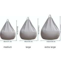 Sittsäckar>Ny Design Extra Stor Sittsäck Sofföverdrag Inomhus Lazy Lounger Kompatibel med Vuxna Barn Hotsale Hög Kvalitet Grå 100*120cm_ca Grå 100 * 120cm | Fyndiq