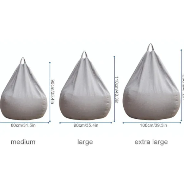 LAIQIANKUA Sittsäckar>Ny design extra stora bönsäckstolar Soffa Cover Inomhus Lazy Lounger För Vuxna Barn Hotsale! 100 * 120cm