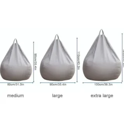 Sittpuffar>Ny extra stor sittsäcksstol Soffa Cover inomhus Lazy Lounger För Vuxna Barn Kampanjpris Grå 80 * 90cm 80 * 90cm