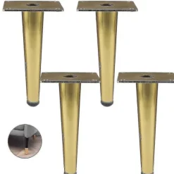 Soffbord>Nya 2023 set med 4 möbelben, raka soffben, bordsskåpsben, metall sängben guld -