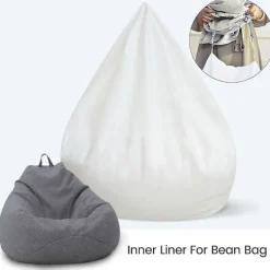 LAIQIANKUA Sittsäckar>Nytt innerfoder för Bean Bag Chair Coer Stor Lättstädad Soffsits 100x120cm