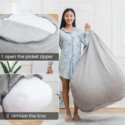 LAIQIANKUA Sittsäckar>Nytt innerfoder för Bean Bag Chair Coer Stor Lättstädad Soffsits 100x120cm