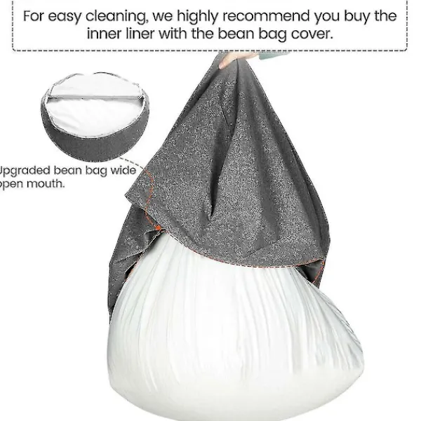 LAIQIANKUA Sittsäckar>Nytt innerfoder för Bean Bag Chair Coer Stor Lättstädad Soffsits 100x120cm
