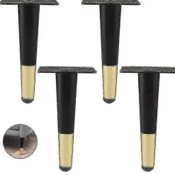 Småbord>Nytt set 2024 med 4 möbelben, raka soffben, bordsben, skåpsben, sängben i metall Svart guld _tfrf
