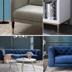 Småbord>Nytt set 2024 med 4 möbelben, raka soffben, bordsben, skåpsben, sängben i metall Svart guld _tfrf