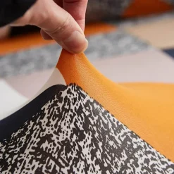 Soffor>Orange Geometri, Stretchigt sofföverdrag 3-sits sofföverdrag med armstöd Modernt Universellt Elastiskt sofföverdrag Soffskydd Skyddsöverdrag