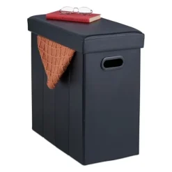 Northix Sittpuffar>Ottoman i svart konstläder