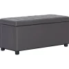 vidaXL Sittpuffar>Ottoman med förvaring grå konstläder