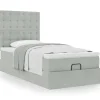 vidaXL Sängar>Ottoman sängram med madrasser ljusgrå 90x190 cm sammet