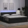 vidaXL Sängar>Ottomansk säng med madrasser&LEDs svart 180x200cm konstläder