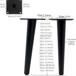Småbord>4-pack 30 cm Långa Metallbordsben för Moderna Möbler Byrå Skåp Skrivbord Stol Ottoman Ersättningsmöbler Stödben 800 kg Kapacitet