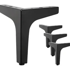 Pallar>4-pack 10 cm svart metall möbelben - för skåp, soffa,