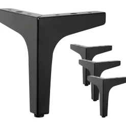 Pallar>4-pack 13 cm svarta möbelben i metall - för skåp, soffor, soffbord, TV-bänkar och andra möbelben.