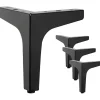 Skåp>4-pack 15 cm svarta metallmöblerben - för skåp, soffa, soffbord, TV-bänk och andra möbelben.