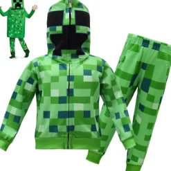 Stolar>2-pack Barnkostymer Minecraft för barn, långärmad tröja med huva och byxor-FA- 120cm