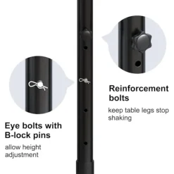 Matbord>4-pack Bordsbensförlängare för Fällbord, Bordsbensförlängare för Böjda och Raka Ben, Justerbara Bordsbensförhöjare för Fällbord, Bordshöjd för