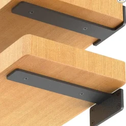 Hyllor>6-pack Flytande Hyllkonsoler, 6 Tum Kraftiga Industriella Hyllkonsoler, Svarta Metall L-konsoler för Hyllstöd D