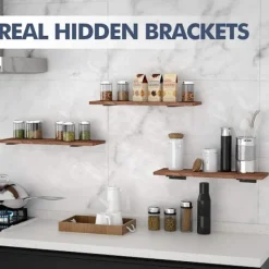 Hyllor>6-pack Flytande Hyllkonsoler, 15 cm Kraftiga Industriella Hyllkonsoler, Svarta Metall L-Konsoler för Hyllstöd D{SL}