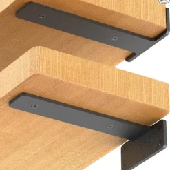 Hyllor>6-pack Flytande Hyllkonsoler, 15 cm Kraftiga Industriella Hyllkonsoler, Svarta Metall L-Konsoler för Hyllstöd D{SL}