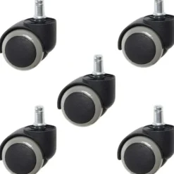 Kontorsmöbler>5-pack hjul, tysta universella kontorsstolsrullar, stolshjul, för stolshjul hårda golv, rullande hjul (grå)