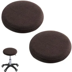 Stolar>2-pack Jacquard Barstolsöverdrag, Stretch Rund Stol Sittöverdrag, 32-40cm Stolsöverdrag [HK] style3939