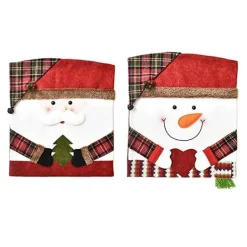 Stolar>2-pack julstolsöverdrag, tomte &- avtagbart stolsöverdrag julhem