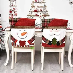 Stolar>2-pack julstolsöverdrag, tomte &- avtagbart stolsöverdrag julhem