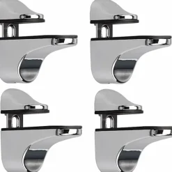 Hyllor>4-pack justerbara glashyllfästen, väggmonterat klämfäste