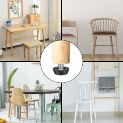 Stolar>22-pack Justerbara Möbelfötter, M8 x 20mm, Skruvnivåfötter, Golvskydd, Rund Bas, Stolsbenskruvar