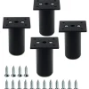 Skåp>4-pack möbelben, justerbara möbelskåpsfötter i aluminiumlegering med skruvar, 15 cm höjd, svart