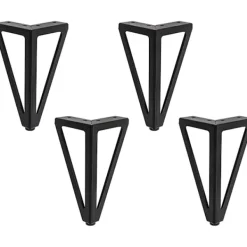 Soffbord>4-pack möbelben, metallbordsben, 15 cm svarta möbelben, för TV-bord, soffbord, garderob, bäddsoffa och andra. (15 cm, svart)