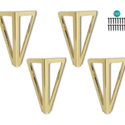 Småbord>4-pack möbelben, metallbordsben, 15 cm svarta möbelben, för TV-bord, soffbord, garderob, bäddsoffa och andra. (15 cm, guld)