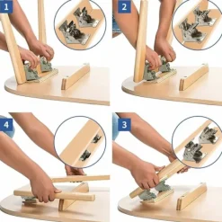 Matbord>4-pack självlåsande fällbara gångjärn, plåtfällbara konsolförlängningslås, fällbara benbeslag för bordssängsoffa fällbara ben - silver