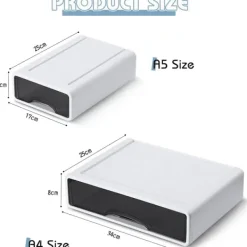 Kontorsmöbler>4-pack skrivbordsorganisatörer, stapelbara kontorsorganisationsförvaringslådor, lådarrangör för pennor, häftapparater, klisterlappar, A4-papper