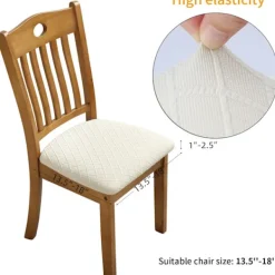 Matgrupper>6-pack Stretch Jacquard Stolsöverdrag, Avtagbara och Tvättbara-FA-