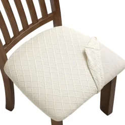 Matgrupper>6-pack Stretch Jacquard Stolsöverdrag, Avtagbara och Tvättbara