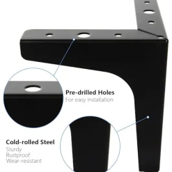 Blue dream Soffor>8-pack svarta metallben för soffa, 13 cm soffben med belastning på 600 kg, svarta möbelben med skruvar, metallben för soffbord, TV-bänkar, skåp